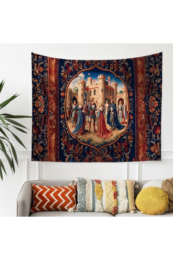 Ortaçağ Unicorn Fransız Desenli Duvar Örtüsü Duvar Halısı Tapestry Ortaçağ Unicorn Fransız Desenli Duvar Örtüsü Duvar Halısı Tapestry