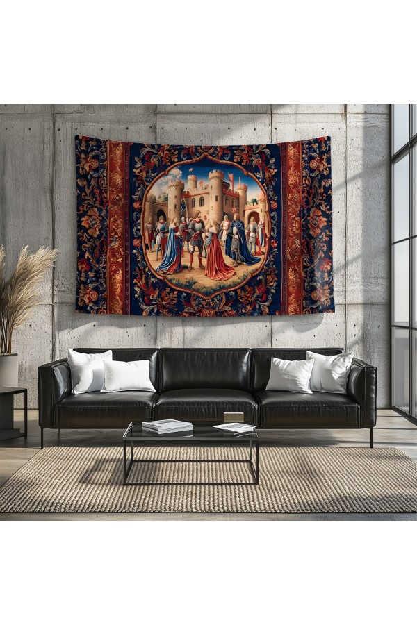 Ortaçağ Unicorn Fransız Desenli Duvar Örtüsü Duvar Halısı Tapestry Ortaçağ Unicorn Fransız Desenli Duvar Örtüsü Duvar Halısı Tapestry