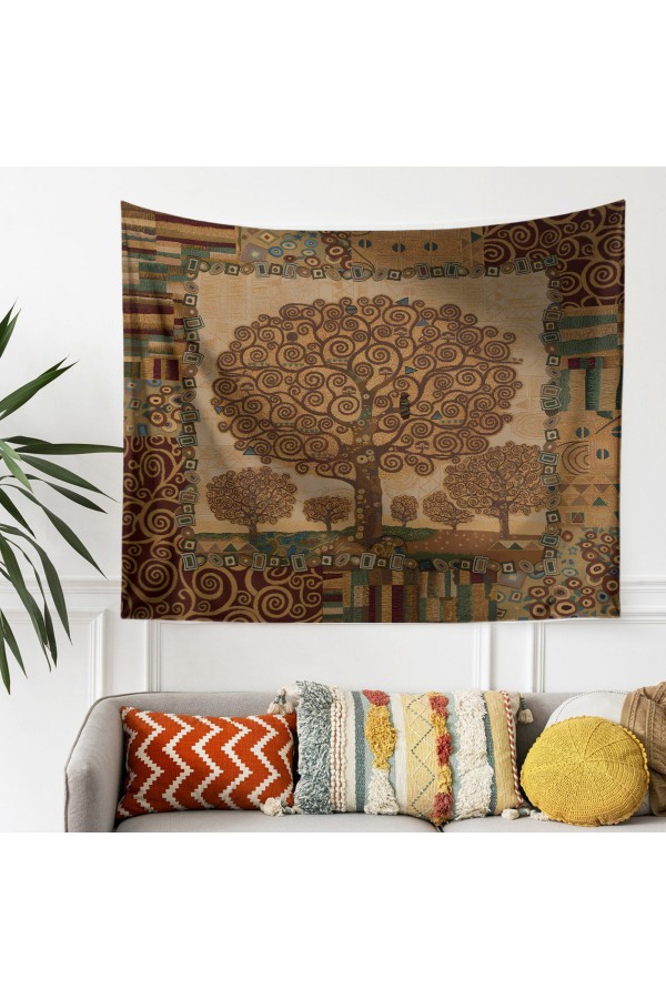 Yeşil Kahverengi Orman Desenli Duvar Örtüsü Duvar Halısı Tapestry Yeşil Kahverengi Orman Desenli Duvar Örtüsü Duvar Halısı Tapestry