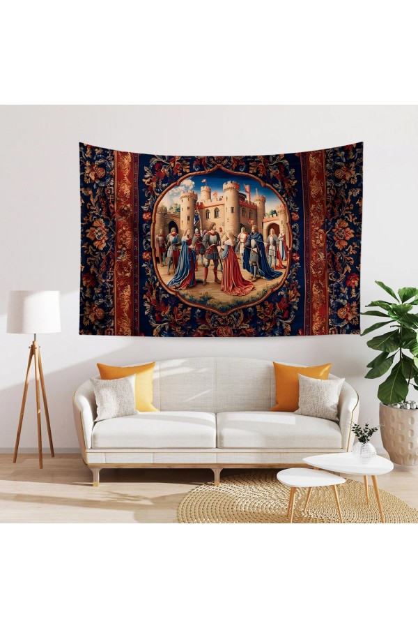 Ortaçağ Unicorn Fransız Desenli Duvar Örtüsü Duvar Halısı Tapestry Ortaçağ Unicorn Fransız Desenli Duvar Örtüsü Duvar Halısı Tapestry