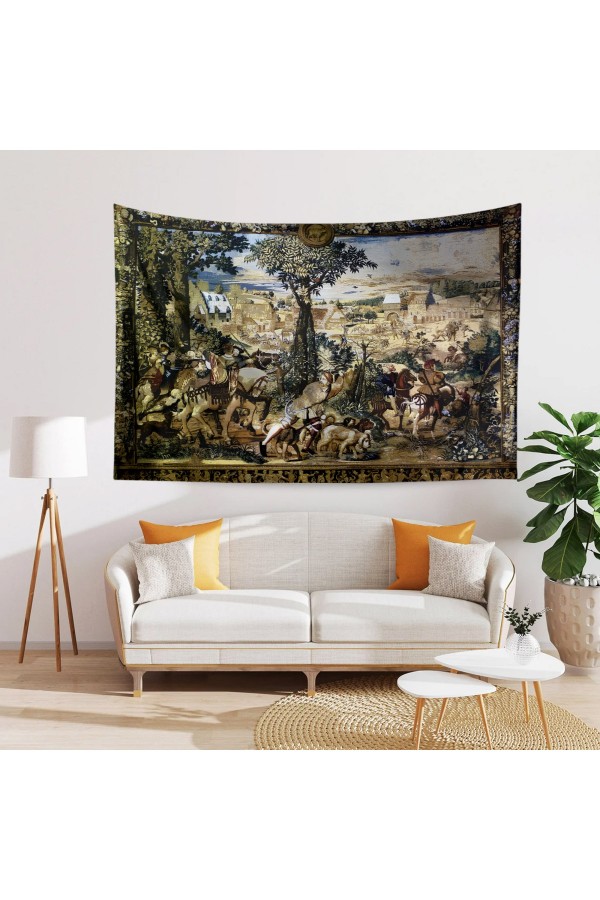 Orman Manzara Yağlı Boya Desenli Duvar Örtüsü Duvar Halısı Tapestry Orman Manzara Yağlı Boya Desenli Duvar Örtüsü Duvar Halısı Tapestry
