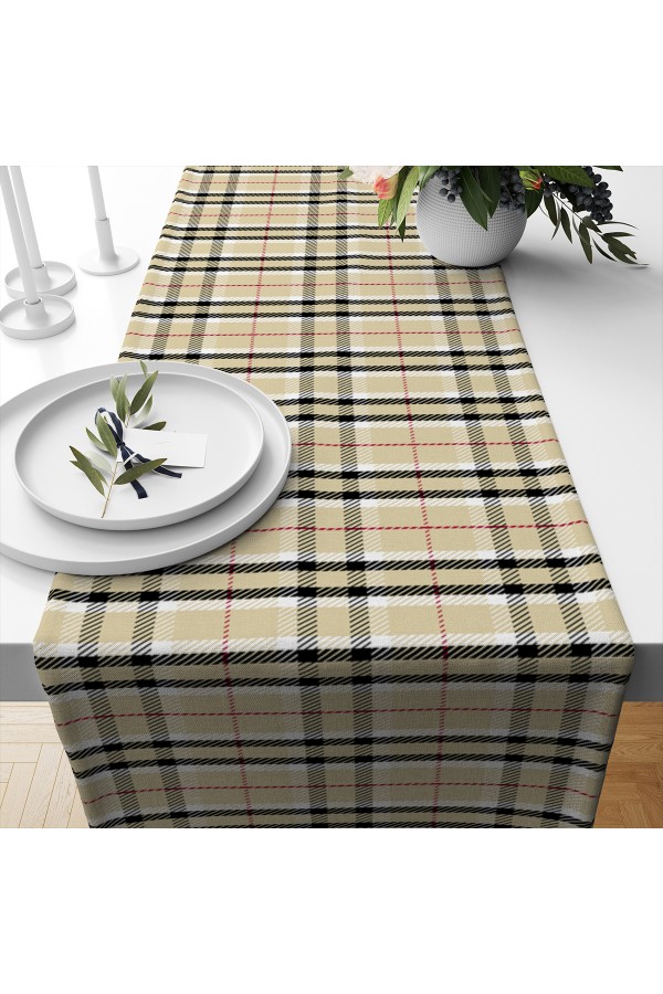 Pötikare Desenli Dijital Baskılı Leke Tutmaz Dertsiz Dekoratif Runner Örtüsü 40x140cm
