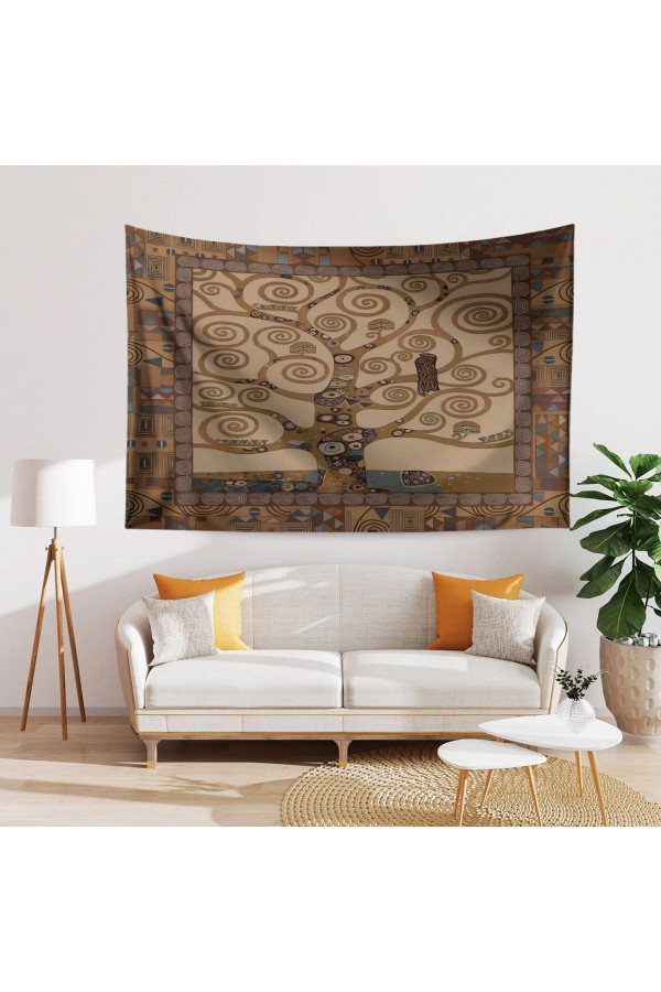 Gustav Klimt Yaşam Ağacı Desenli Duvar Örtüsü Duvar Halısı Tapestry