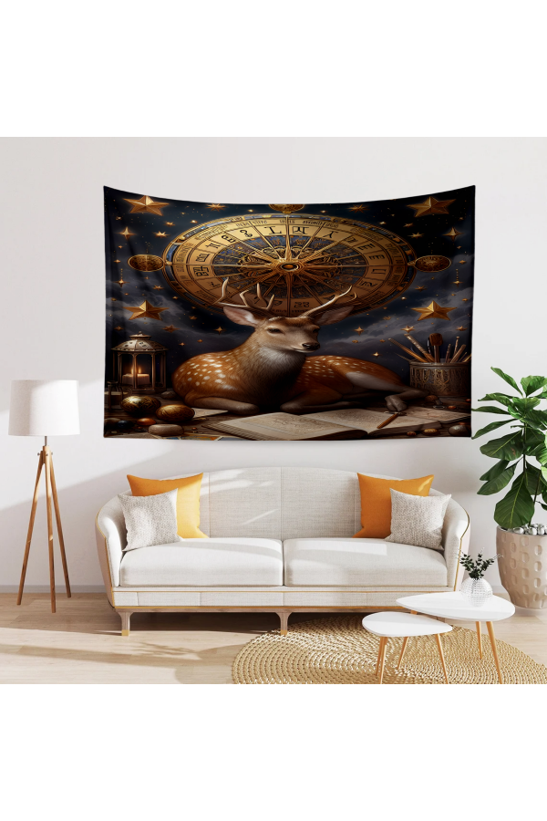 Fransız Vintage Turnuva Desenli Duvar Örtüsü Duvar Halısı Tapestry