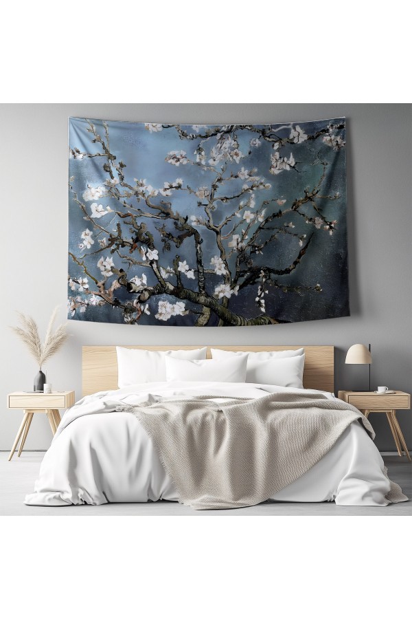 Van Gogh Mavi Zemin Badem Ağacı Desenli Duvar Örtüsü Duvar Halısı Tapestry Van Gogh Mavi Zemin Badem Ağacı Desenli Duvar Örtüsü Duvar Halısı Tapestry