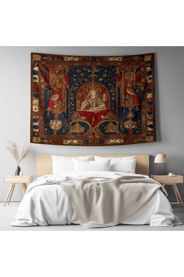 Ortaçağ Bahçe Fransız Desenli Duvar Örtüsü Duvar Halısı Tapestry Ortaçağ Bahçe Fransız Desenli Duvar Örtüsü Duvar Halısı Tapestry