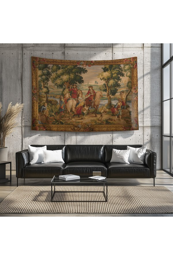 Ortaçağ Vintage Fransız Desenli Duvar Örtüsü Duvar Halısı Tapestry Ortaçağ Vintage Fransız Desenli Duvar Örtüsü Duvar Halısı Tapestry