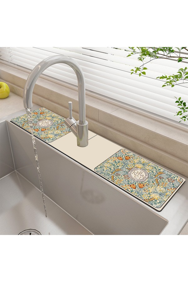 Else Su Tutucu Musluk Matı Banyo Mutfak Organizer Lavabo Matı Bulaşık Süngeri Matı Ds04