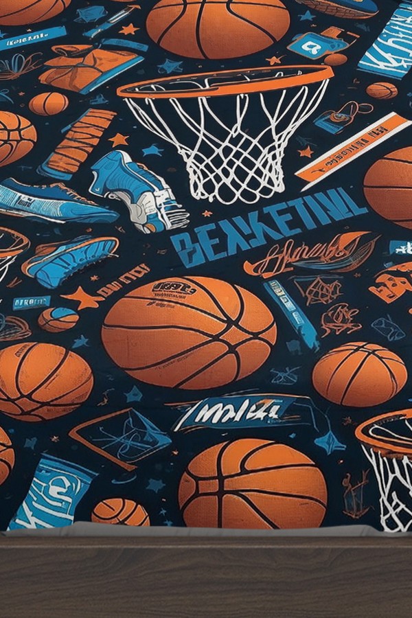 Basketbol Topları Desenli Erkek Çocuk Tek Kişilik Yastıklı Lastikli Çarşaf Takımı 100x200cm Basketbol Topları Desenli Erkek Çocuk Tek Kişilik Yastıklı Lastikli Çarşaf Takımı 100x200cm
