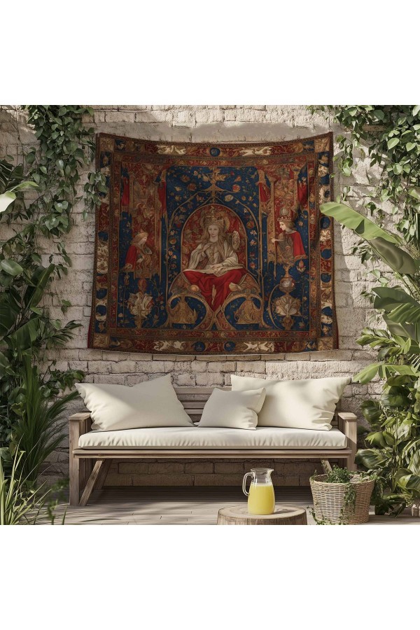 Ortaçağ Rönesans Fransız Desenli Duvar Örtüsü Duvar Halısı Tapestry Ortaçağ Rönesans Fransız Desenli Duvar Örtüsü Duvar Halısı Tapestry