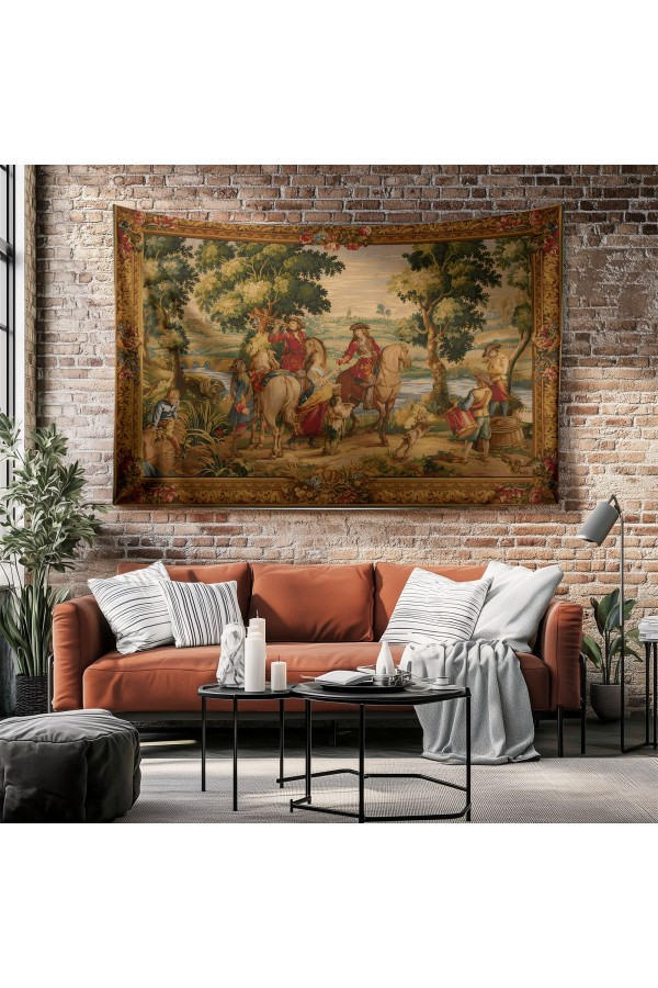 Ortaçağ Vintage Fransız Desenli Duvar Örtüsü Duvar Halısı Tapestry Ortaçağ Vintage Fransız Desenli Duvar Örtüsü Duvar Halısı Tapestry