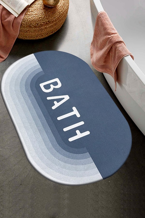 Else Dekor Mavi Beyaz Bath Desenli Duş Önü Banyo Halısı Paspas Klozet Tek Parça Oval Else Dekor Mavi Beyaz Bath Desenli Duş Önü Banyo Halısı Paspas Klozet Tek Parça Oval