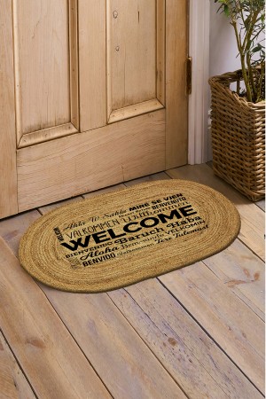 Else Dekor Welcome Yazılar Çift Taraflı El Örgüsü Jüt Oval İç ve Dış Kapı Önü Paspası Else Dekor Welcome Yazılar Çift Taraflı El Örgüsü Jüt Oval İç ve Dış Kapı Önü Paspası
