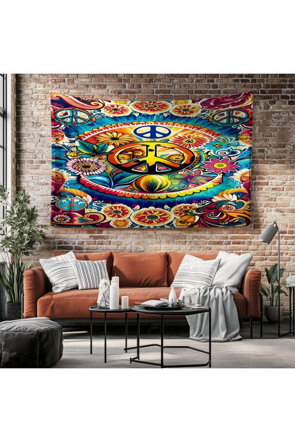 Ay Kedi Gemili Mistik Desenli Duvar Örtüsü Duvar Halısı Tapestry