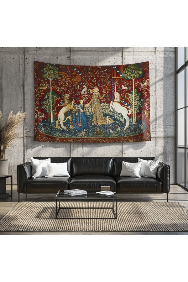 Ortaçağ Unicorn Fransız Desenli Duvar Örtüsü Duvar Halısı Tapestry Ortaçağ Unicorn Fransız Desenli Duvar Örtüsü Duvar Halısı Tapestry