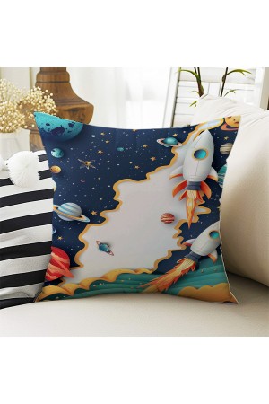 Uzay Gemisi Galaksi Desenli Erkek ÇocukDekoratif Çift Taraflı Kırlent Kılıfı 43x43cm Uzay Gemisi Galaksi Desenli Erkek ÇocukDekoratif Çift Taraflı Kırlent Kılıfı 43x43cm