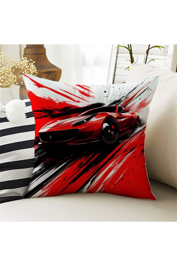 Kırmızı Yarış Araba Desenli Erkek ÇocukDekoratif Çift Taraflı Kırlent Kılıfı 43x43cm Kırmızı Yarış Araba Desenli Erkek ÇocukDekoratif Çift Taraflı Kırlent Kılıfı 43x43cm