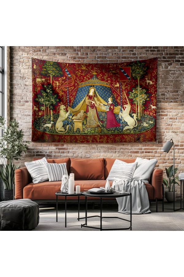 Ortaçağ Retro Fransız Desenli Duvar Örtüsü Duvar Halısı Tapestry Ortaçağ Retro Fransız Desenli Duvar Örtüsü Duvar Halısı Tapestry