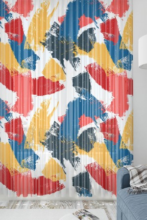 Else Suluboya Fırça Desenli Modern Tek Kanat Tül Perde 140x260 Else Suluboya Fırça Desenli Modern Tek Kanat Tül Perde 140x260