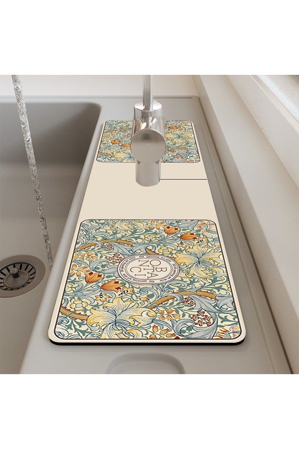 Else Su Tutucu Musluk Matı Banyo Mutfak Organizer Lavabo Matı Bulaşık Süngeri Matı Ds04