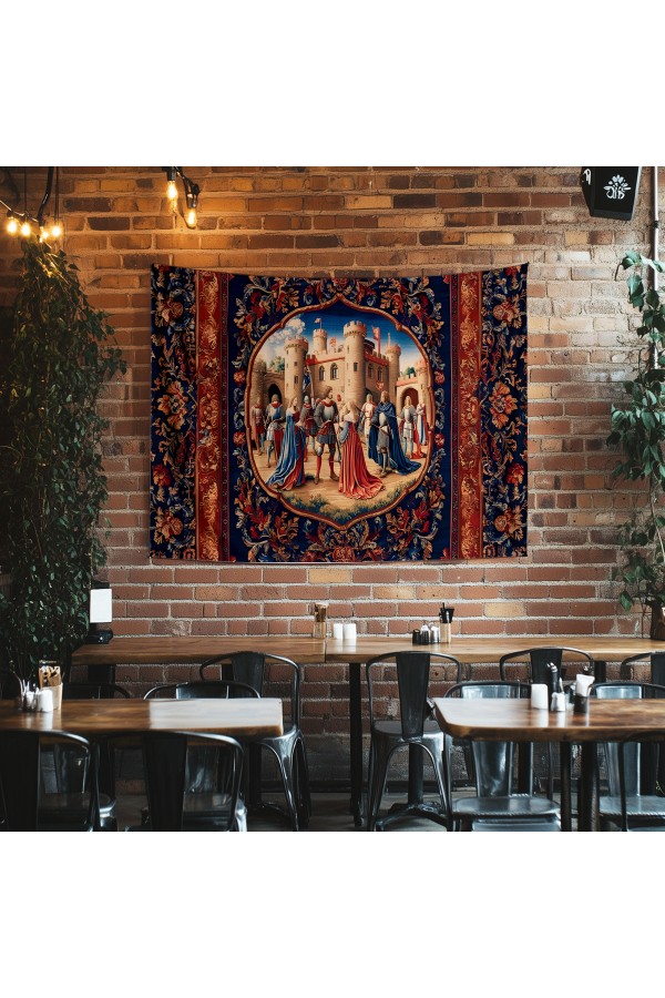 Ortaçağ Unicorn Fransız Desenli Duvar Örtüsü Duvar Halısı Tapestry Ortaçağ Unicorn Fransız Desenli Duvar Örtüsü Duvar Halısı Tapestry