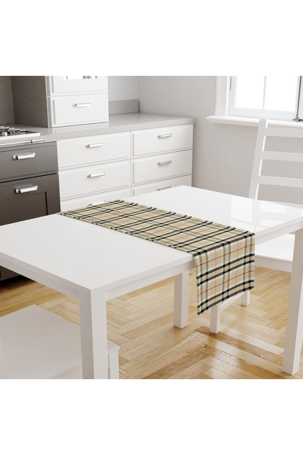 Pötikare Desenli Dijital Baskılı Leke Tutmaz Dertsiz Dekoratif Runner Örtüsü 40x140cm