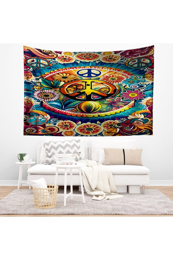 Ay Kedi Gemili Mistik Desenli Duvar Örtüsü Duvar Halısı Tapestry