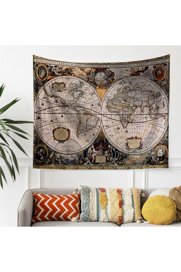 Retro Kırmızı Çiçekler Desenli Duvar Örtüsü Duvar Halısı Tapestry Retro Kırmızı Çiçekler Desenli Duvar Örtüsü Duvar Halısı Tapestry