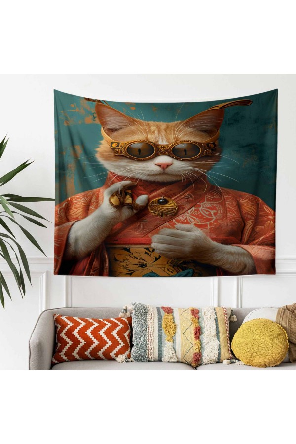Fransız Vintage Retro Bahçe Desenli Duvar Örtüsü Duvar Halısı Tapestry