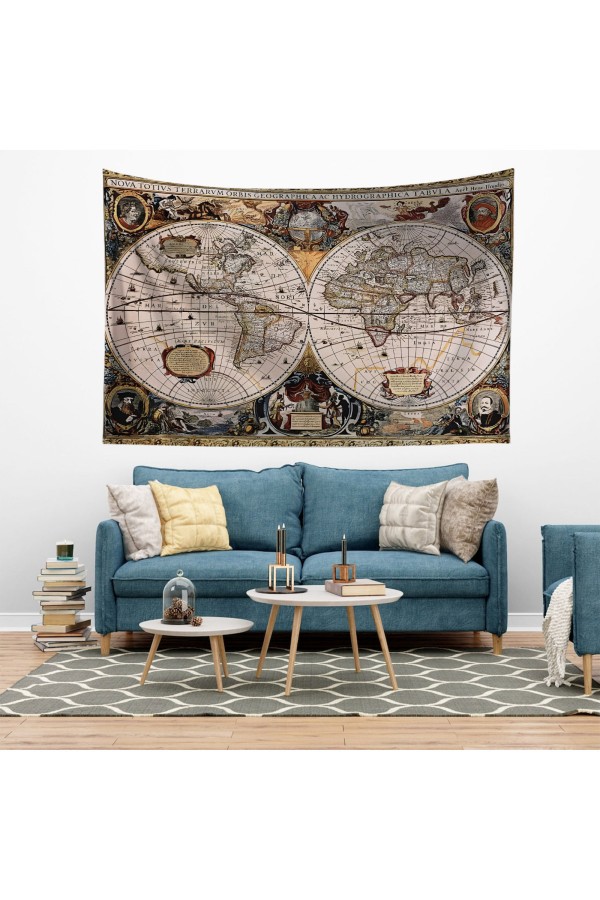 Retro Kırmızı Çiçekler Desenli Duvar Örtüsü Duvar Halısı Tapestry Retro Kırmızı Çiçekler Desenli Duvar Örtüsü Duvar Halısı Tapestry