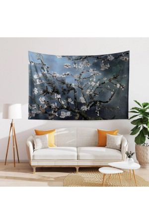 Van Gogh Mavi Zemin Badem Ağacı Desenli Duvar Örtüsü Duvar Halısı Tapestry Van Gogh Mavi Zemin Badem Ağacı Desenli Duvar Örtüsü Duvar Halısı Tapestry