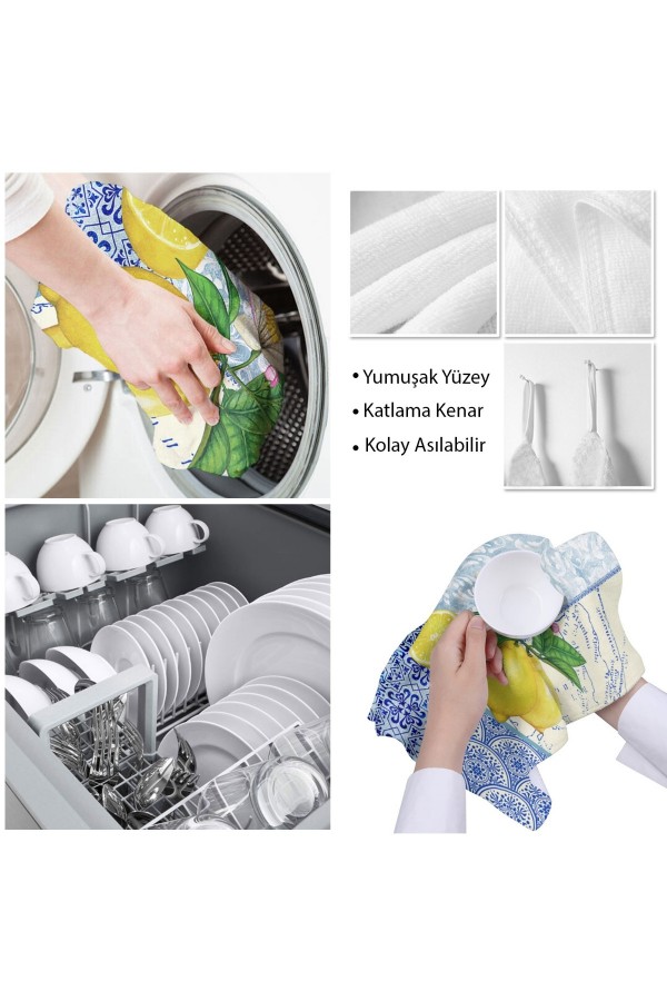 Else Dekor Mavi Sarı Limon Desenli Mikrofiber Mutfak Havlusu Kurulama Bezi Su Emici El Yüz Havlusu Else Dekor Mavi Sarı Limon Desenli Mikrofiber Mutfak Havlusu Kurulama Bezi Su Emici El Yüz Havlusu