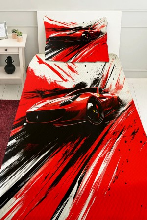 Kırmızı Yarış Araba Desenli Erkek Çocuk Tek Kişilik Pike Takımı Kapitoneli Yatak Örtüsü Kırmızı Yarış Araba Desenli Erkek Çocuk Tek Kişilik Pike Takımı Kapitoneli Yatak Örtüsü