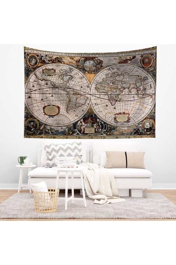 Retro Kırmızı Çiçekler Desenli Duvar Örtüsü Duvar Halısı Tapestry Retro Kırmızı Çiçekler Desenli Duvar Örtüsü Duvar Halısı Tapestry