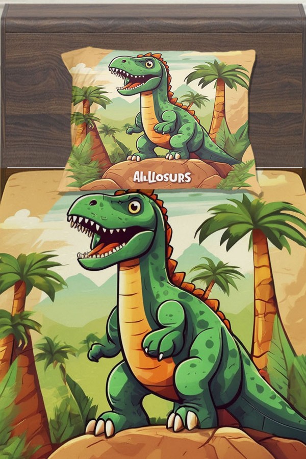 Dinazor Desenli Erkek Çocuk Tek Kişilik Yastıklı Lastikli Çarşaf Takımı 100x200cm Dinazor Desenli Erkek Çocuk Tek Kişilik Yastıklı Lastikli Çarşaf Takımı 100x200cm