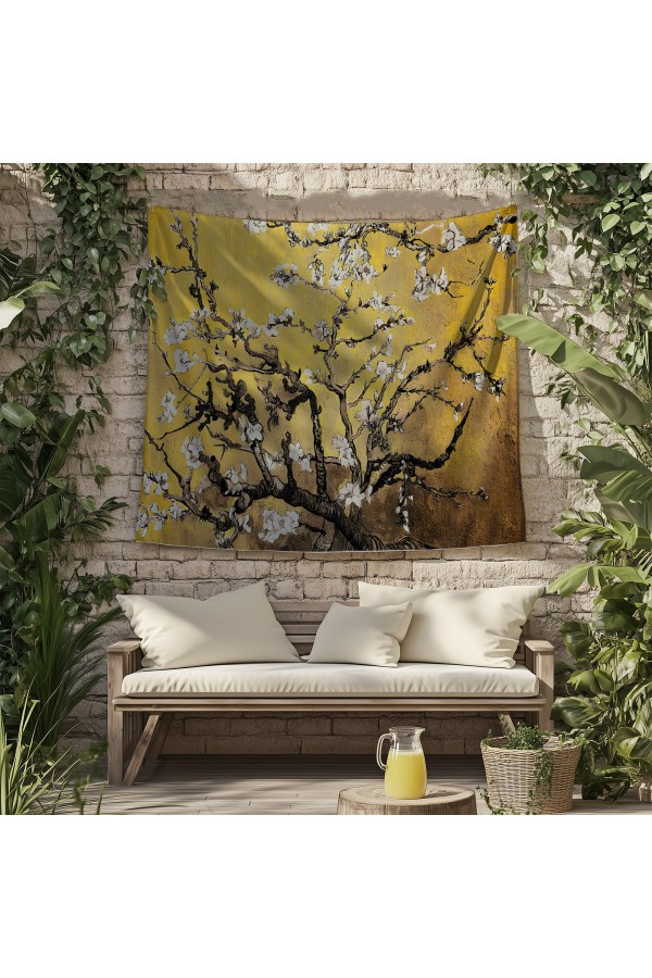 Van Gogh Sarı Zemin Badem Ağacı Desenli Duvar Örtüsü Duvar Halısı Tapestry Van Gogh Sarı Zemin Badem Ağacı Desenli Duvar Örtüsü Duvar Halısı Tapestry