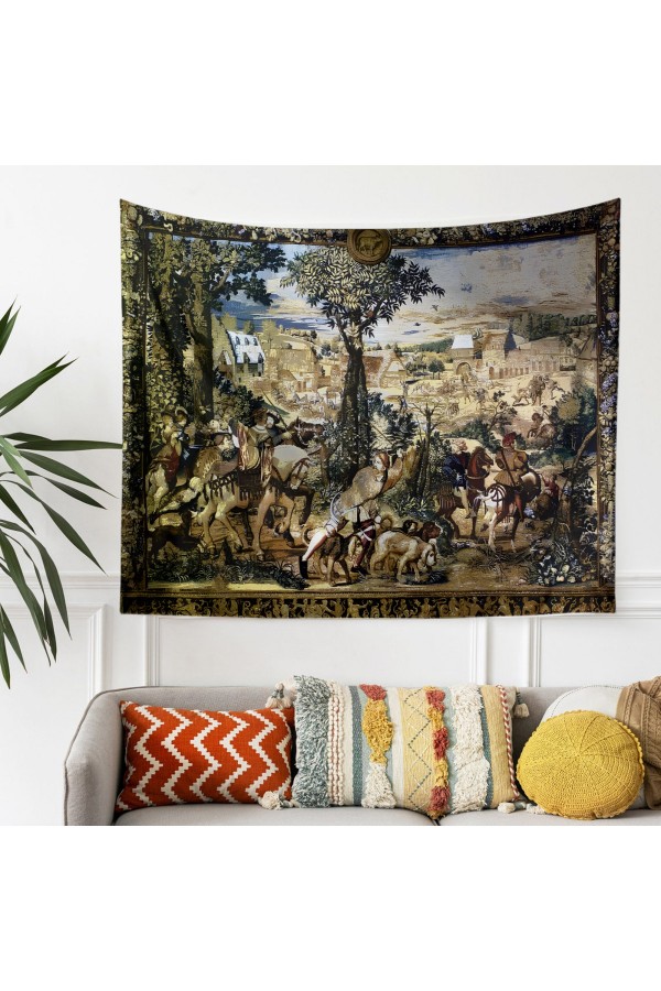 Orman Manzara Yağlı Boya Desenli Duvar Örtüsü Duvar Halısı Tapestry Orman Manzara Yağlı Boya Desenli Duvar Örtüsü Duvar Halısı Tapestry
