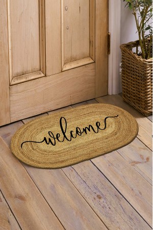 Else Dekor Welcome Yazılı Çift Taraflı El Örgüsü Jüt Oval İç ve Dış Kapı Önü Paspası Else Dekor Welcome Yazılı Çift Taraflı El Örgüsü Jüt Oval İç ve Dış Kapı Önü Paspası