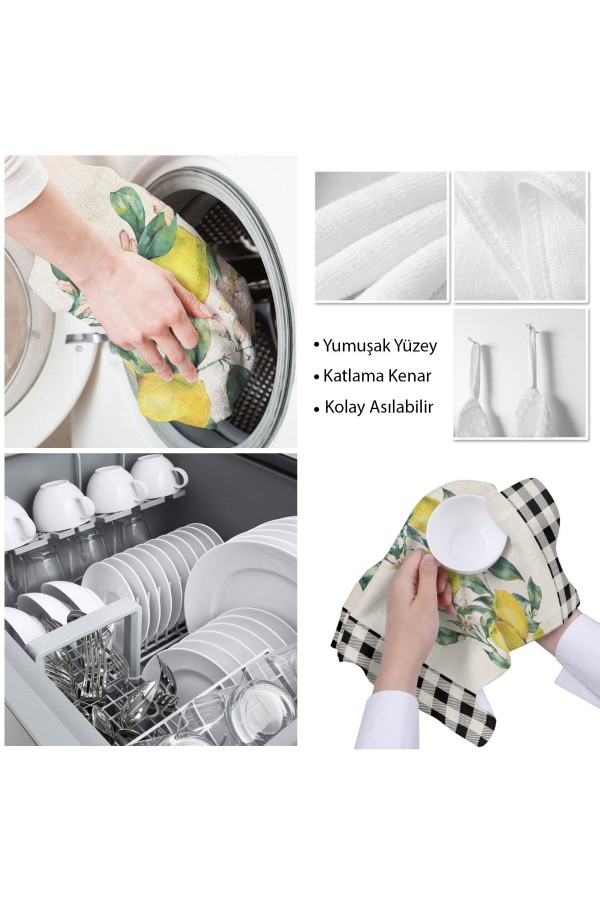 Else Dekor Dama Limonlu Desenli Mikrofiber Mutfak Havlusu Kurulama Bezi Su Emici El Yüz Havlusu Else Dekor Dama Limonlu Desenli Mikrofiber Mutfak Havlusu Kurulama Bezi Su Emici El Yüz Havlusu