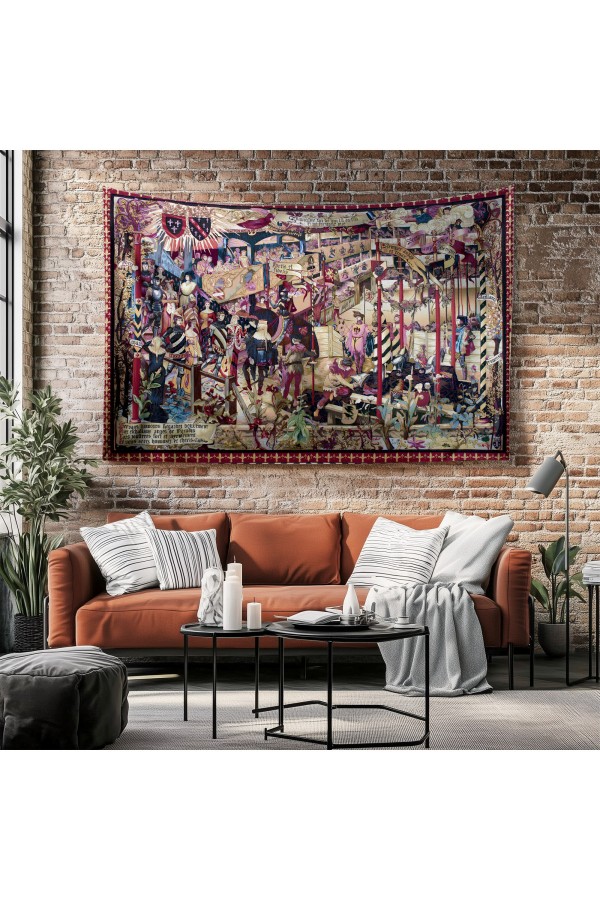 Hippi Renkli Çiçekler Desenli Duvar Örtüsü Duvar Halısı Tapestry