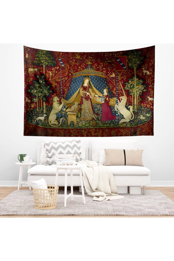 Ortaçağ Retro Fransız Desenli Duvar Örtüsü Duvar Halısı Tapestry Ortaçağ Retro Fransız Desenli Duvar Örtüsü Duvar Halısı Tapestry