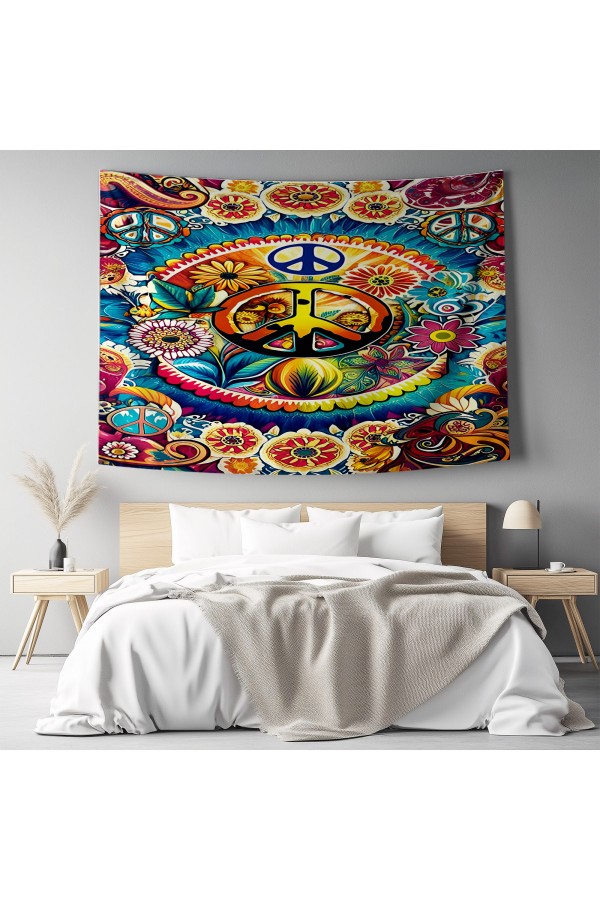 Ay Kedi Gemili Mistik Desenli Duvar Örtüsü Duvar Halısı Tapestry