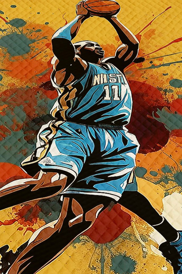 Basketbol Oyuncu Desenli Erkek Çocuk Tek Kişilik Pike Takımı Kapitoneli Yatak Örtüsü Basketbol Oyuncu Desenli Erkek Çocuk Tek Kişilik Pike Takımı Kapitoneli Yatak Örtüsü