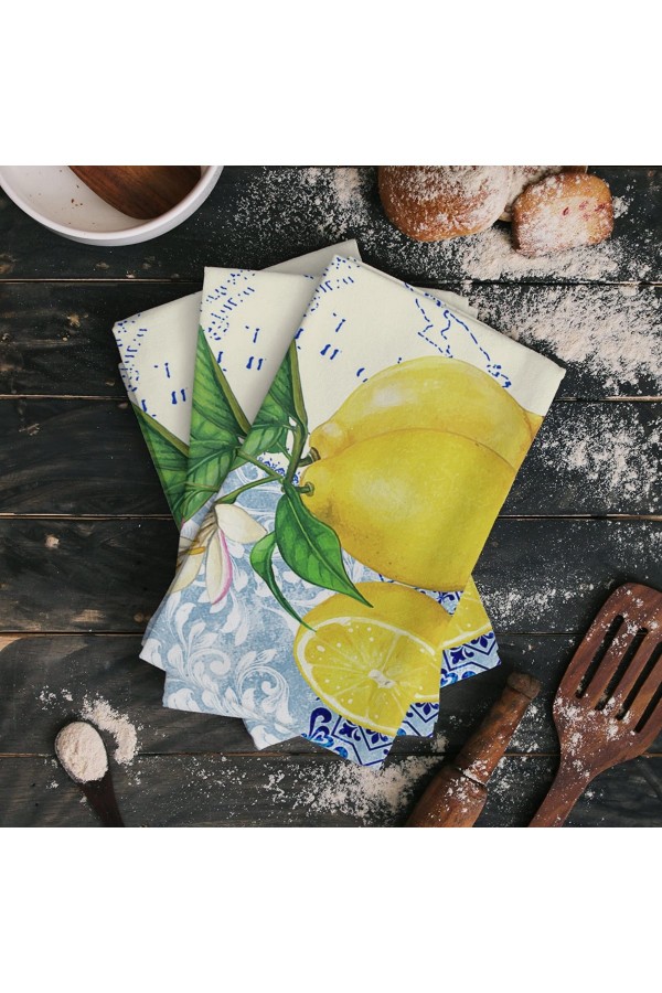 Else Dekor Mavi Sarı Limon Desenli Mikrofiber Mutfak Havlusu Kurulama Bezi Su Emici El Yüz Havlusu Else Dekor Mavi Sarı Limon Desenli Mikrofiber Mutfak Havlusu Kurulama Bezi Su Emici El Yüz Havlusu