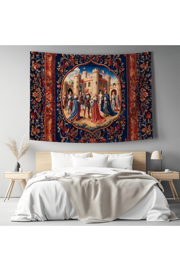 Ortaçağ Unicorn Fransız Desenli Duvar Örtüsü Duvar Halısı Tapestry Ortaçağ Unicorn Fransız Desenli Duvar Örtüsü Duvar Halısı Tapestry