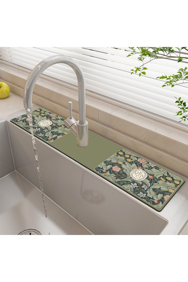 Else Su Tutucu Musluk Matı Banyo Mutfak Organizer Lavabo Matı Bulaşık Süngeri Matı Ds03