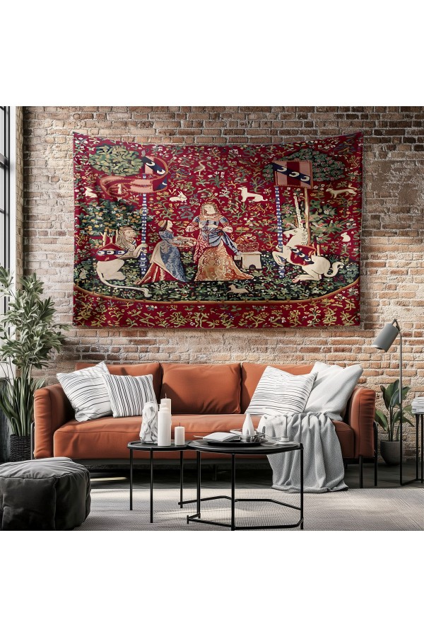 Ortaçağ Unicorn Fransız Desenli Duvar Örtüsü Duvar Halısı Tapestry Ortaçağ Unicorn Fransız Desenli Duvar Örtüsü Duvar Halısı Tapestry