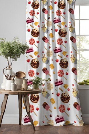 Pasta Şekerler Desenli Djital Baskılı Yemek Odası Mutfak Fon Perde 140x260cm Pasta Şekerler Desenli Djital Baskılı Yemek Odası Mutfak Fon Perde 140x260cm