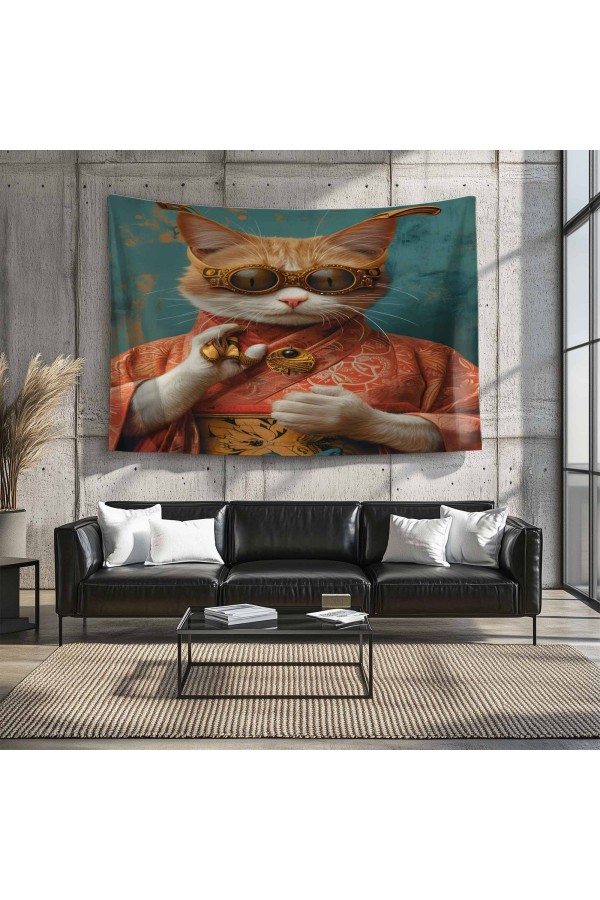 Fransız Vintage Retro Bahçe Desenli Duvar Örtüsü Duvar Halısı Tapestry