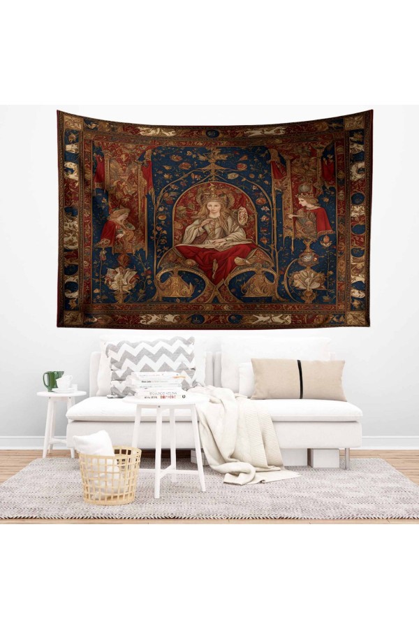 Ortaçağ Bahçe Fransız Desenli Duvar Örtüsü Duvar Halısı Tapestry Ortaçağ Bahçe Fransız Desenli Duvar Örtüsü Duvar Halısı Tapestry